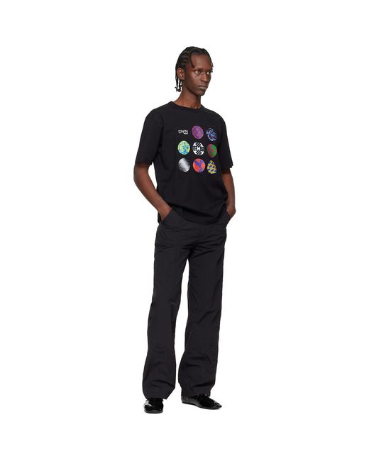 Dries Van Noten Black Crinkle Cargo Pants for men