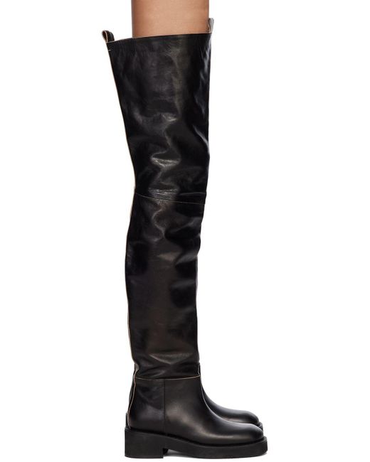 MM6 by Maison Martin Margiela Black Paneled Over-the-knee Boots | Lyst