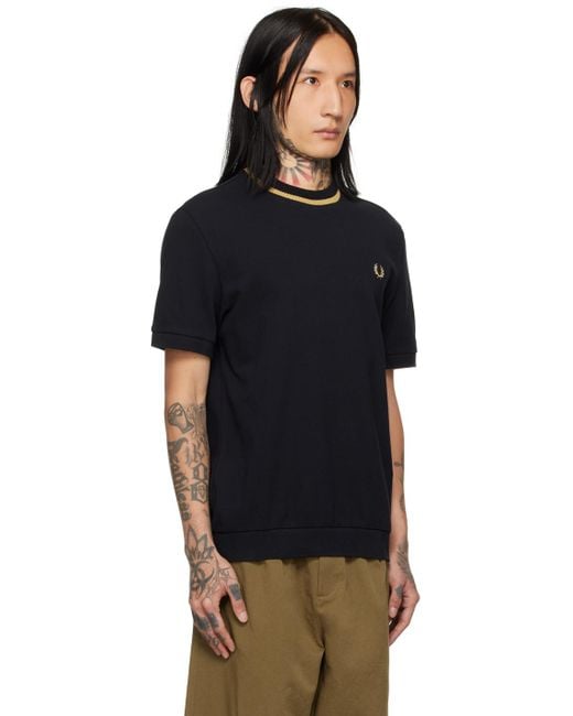 Fred Perry Black Crewneck T-shirt for men