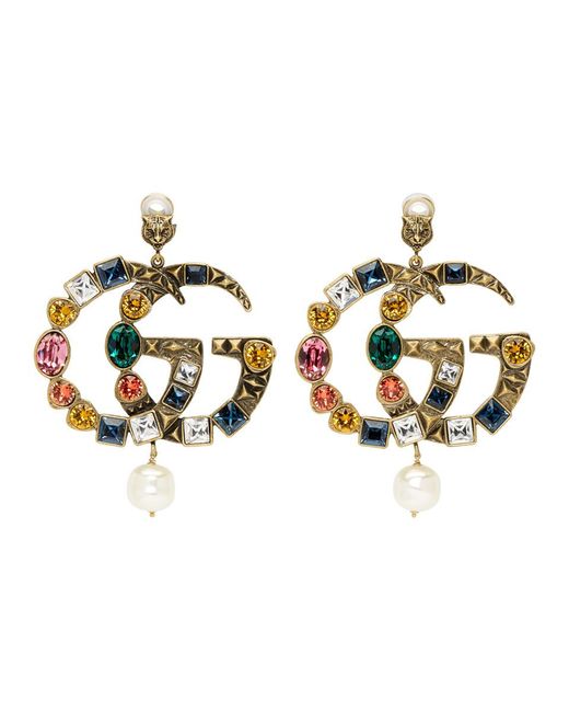 GG Faux Pearl Clip On Earrings in Gold - Gucci