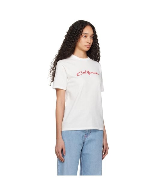 ERL White 'california' Signature T-shirt