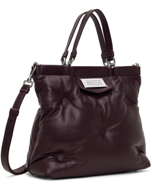 Maison Margiela Black Burgundy Small Glam Slam Shopping Bag