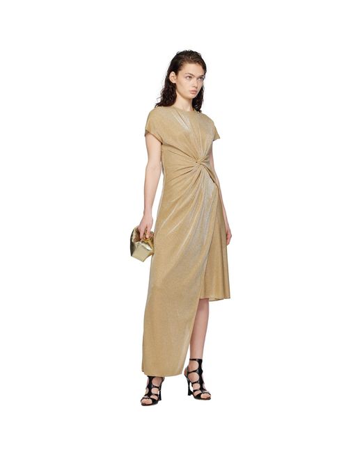 Lanvin Black Asymmetrical Lurex Maxi Dress