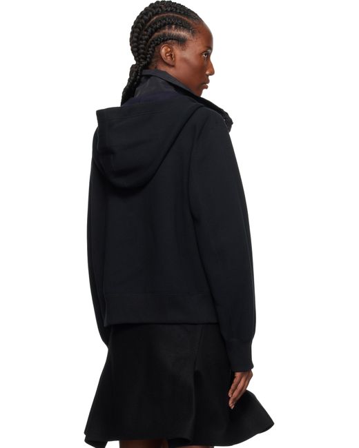 Sacai ブラック Sponge Sweat X Grosgrain フーディ Black