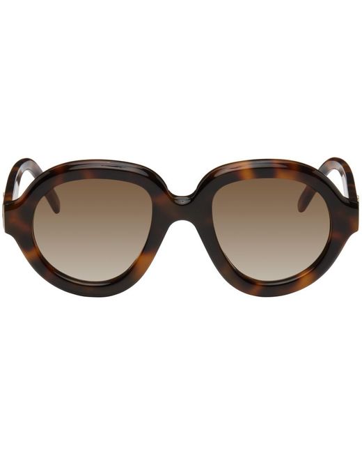 Loewe Black Tortoiseshell Round Sunglasses for men