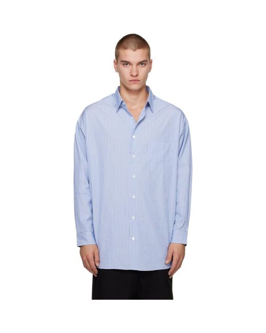 Comme des Garçons Blue Cotton Stripe Shirt for men