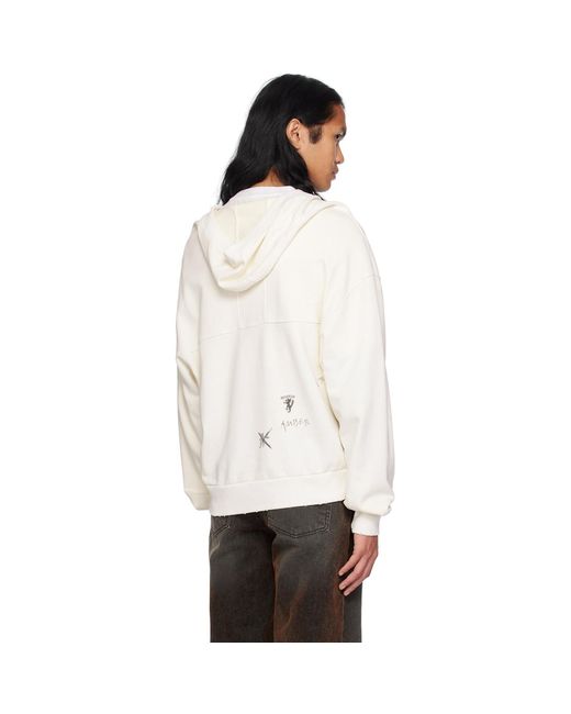 Pull À Capuche Blanc À Col Ample we11done pour homme en coloris White