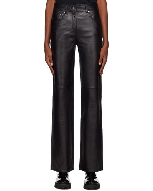 Stand Studio Black Sandy Leather Trousers | Lyst