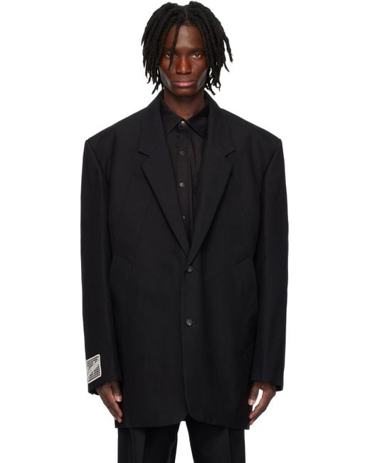 メンズ Egonlab ブラック オーバーサイズ テーラードジャケット