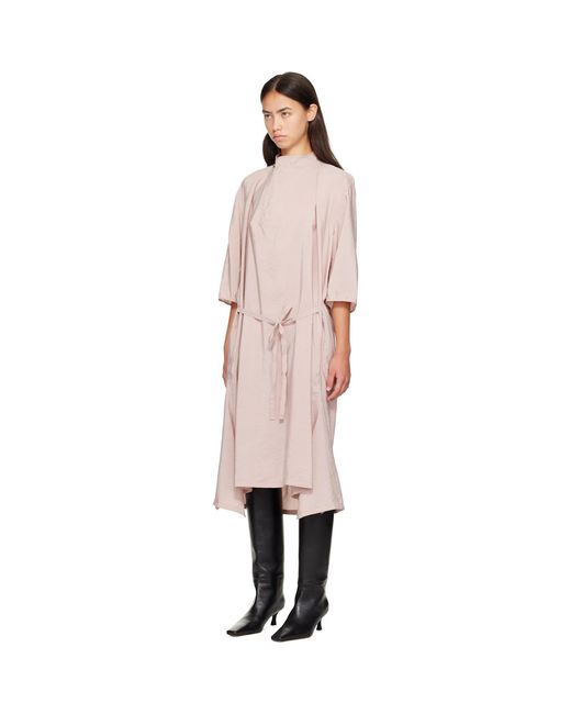 Lemaire Pink Soft Collar Midi Dress