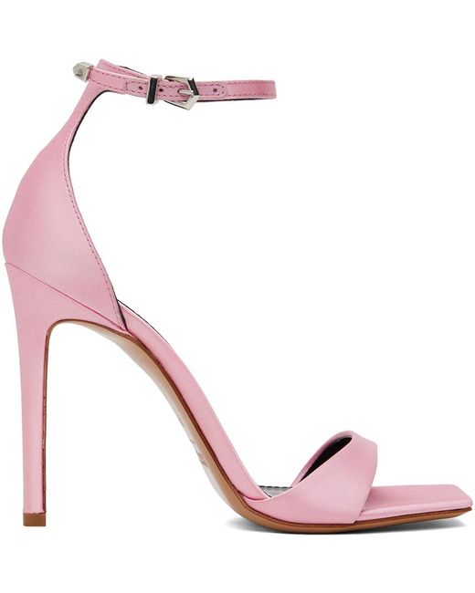 Paris Texas Pink Satin Stiletto Heeled Sandals