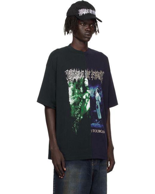 Vetements Blue Cradle Of Filth Cut-Up Oversized T-Shirt for men