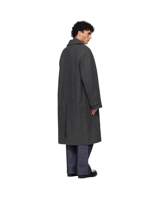 A.P.C. Black Raglan Sleeve Coat for men