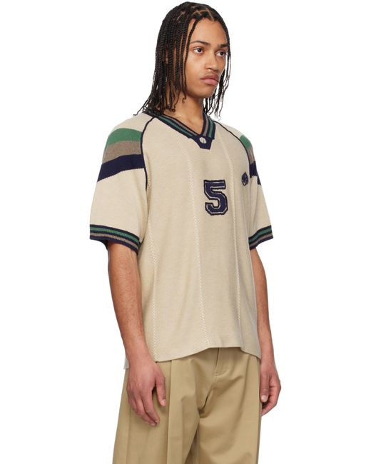 【関税込み】RICE NINE TEN ベージュ Knitting Game Tシャツ メンズ rice nine ten ベージュ Knitting Game Tシャツ