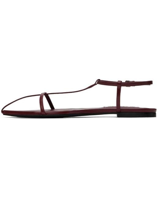 Jil Sander Black Burgundy Pointed Toe Sandals