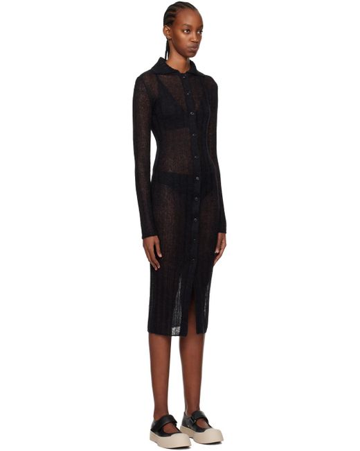 KENZO Black Paris Semi-sheer Midi Dress
