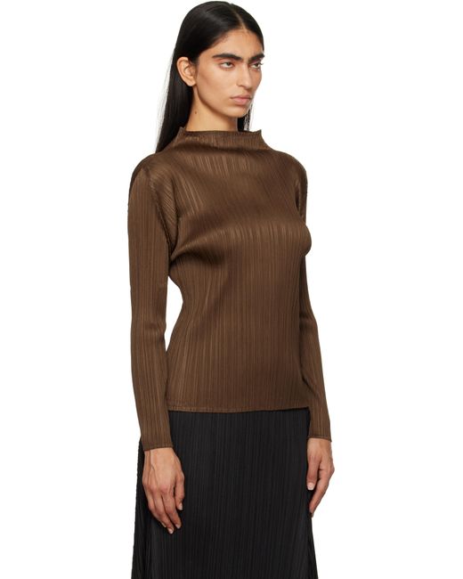 Pleats Please Issey Miyake Brown New Colorful Basics 4 Top