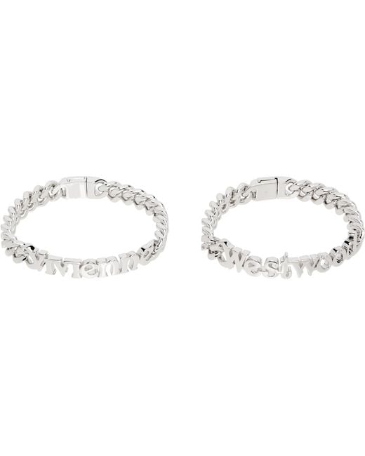 Vivienne Westwood Black Minos Bracelet Set for men