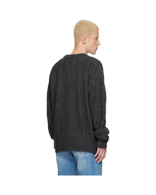 Maison Margiela Black Brushed Eagle Sweater for men