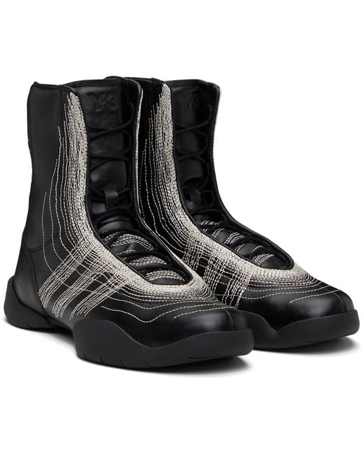 Y-3 Black Regu Hi Sneakers for men