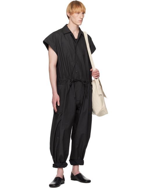 Jan Jan Van Essche Black Coated Cloth #12 Jumpsuit for men