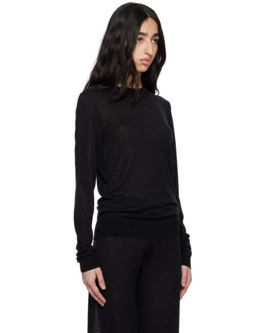 Pull Noir En Tricot À Col Ras Du Cou Totême  en coloris Black
