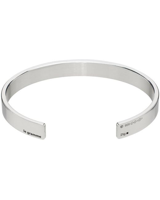 メンズ Le Gramme シルバー Ribbon Le 21G ブレスレット ブラック | Lyst