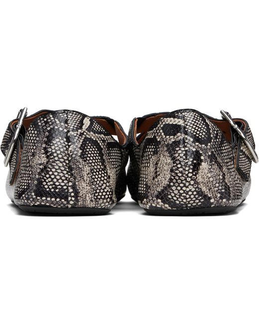 Alaïa Black Criss Cross Snake Ballerina Flats