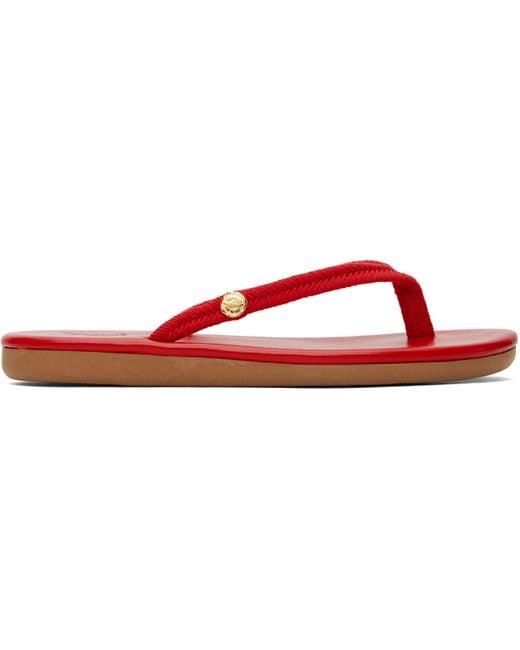 Ancient Greek Sandals レッド Saionara Rope ビーチサンダル Black