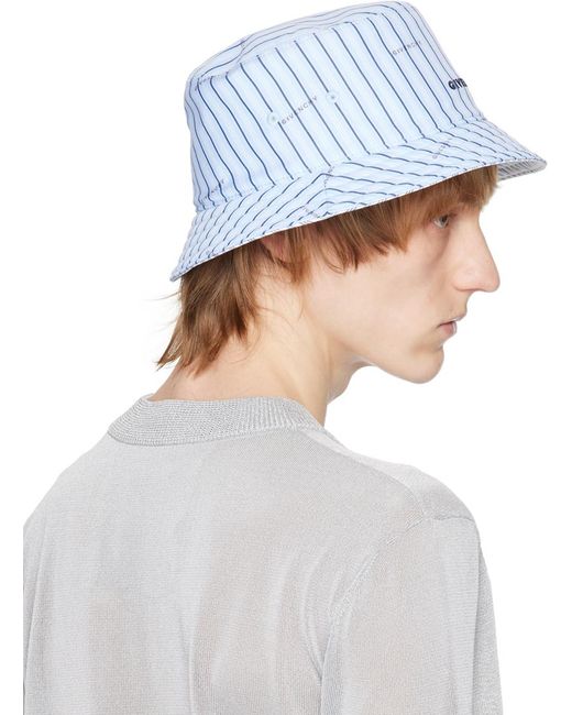Givenchy White Striped Reversible Bucket Hat for men