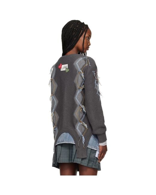 ANDERSSON BELL Black Gartered Argyle Cardigan