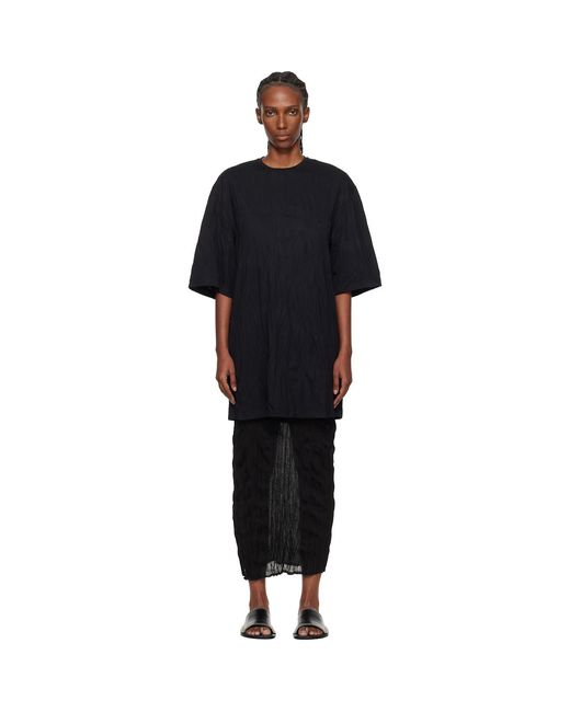 Totême Black Relaxed Tee Minidress