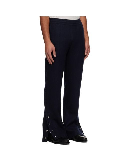 Givenchy Blue Wool Cashmere Patch Trousers for men