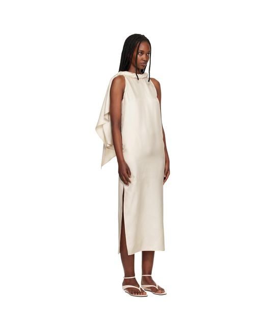 Loulou de Saison Black Off- Susan Twisted Collar Maxi Dress