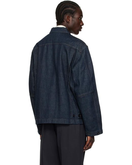 Lemaire Blue Indigo Boxy Denim Jacket for men