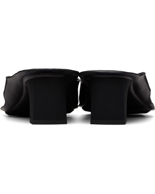 MM6 by Maison Margiela Black Anatomic Flip Flop Mule Heeled Sandals