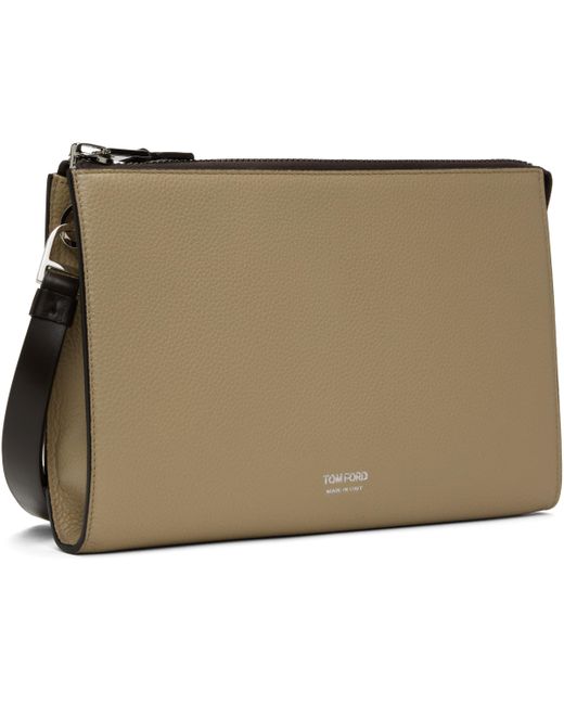 Tom Ford Brown Leather Mini Flat Pouch for men