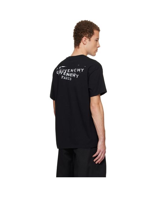 Givenchy Black Stamp Print T-Shirt for men
