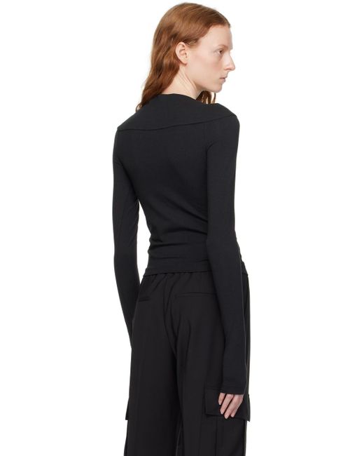Helmut Lang Black Slit Long Sleeve T-shirt