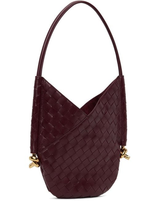 Bottega Veneta Purple Burgundy Small Solstice Shoulder Bag