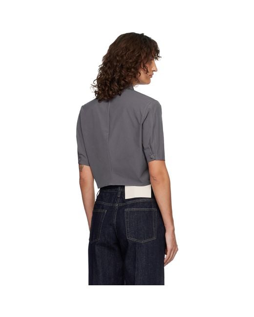 Jil Sander Black Technical Faille Shirt