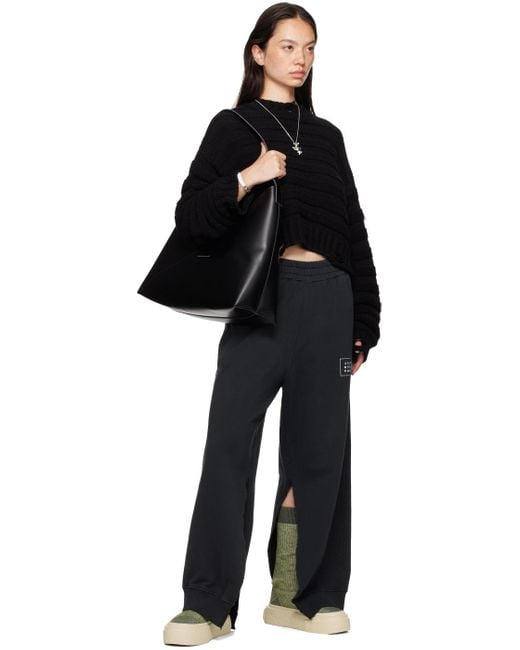 【MM6 Maison Margiela】 Abrasivato Shopping レザー バッグ MM6 Maison Margiela Black Abrasivato Leather Shopping Bag