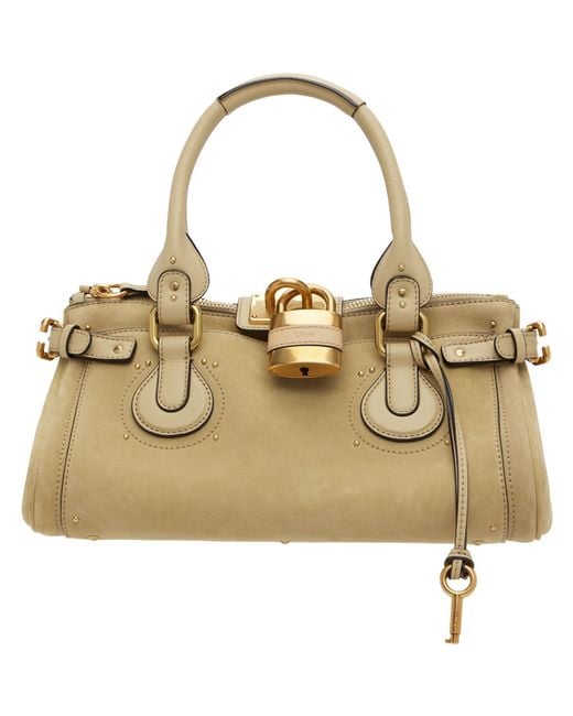 Chloé Metallic Paddington Suede Bag