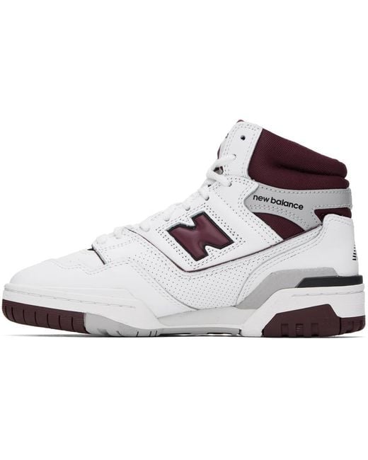 New Balance Black White & Burgundy 650 Sneakers