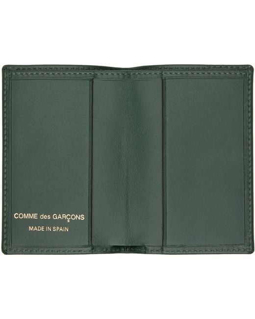Comme des Garçons Green Classic Leather Line Card Holder for men
