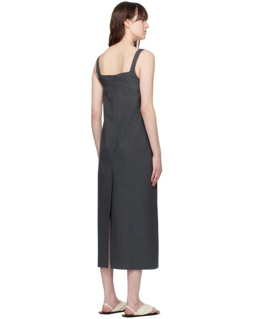 Loulou Studio Black Gray Makeen Midi Dress