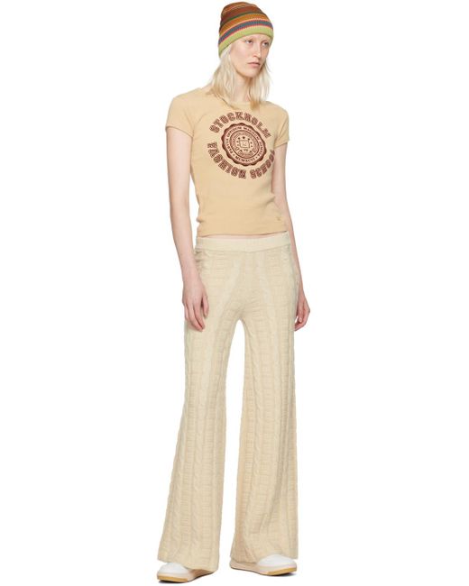 Acne Natural Beige Cable Trousers