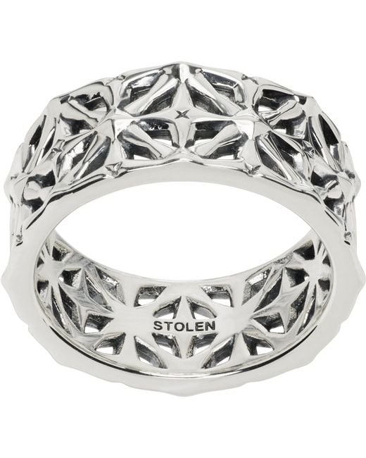 Stolen Girlfriends Club Metallic Midnight Cross Eternity Band Ring for men