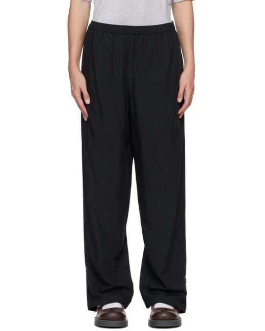 Acne Black Relaxed-fit Zip Trousers for men