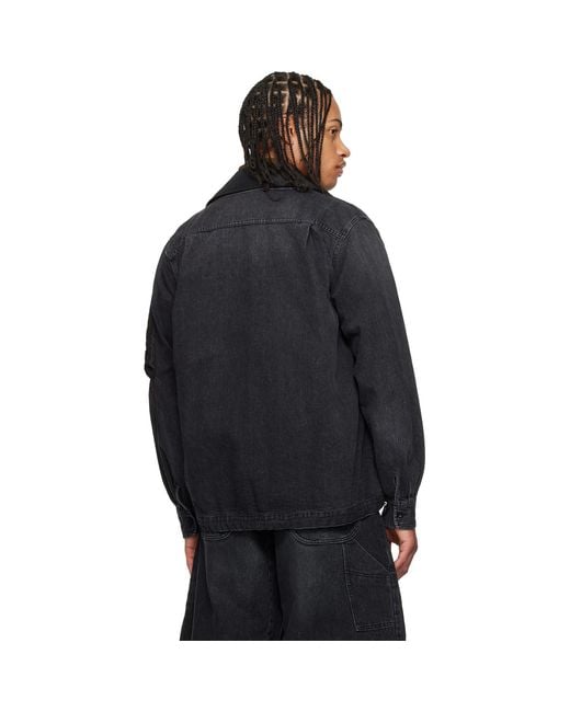 Sacai Black Nylon Twill Denim Jacket for men